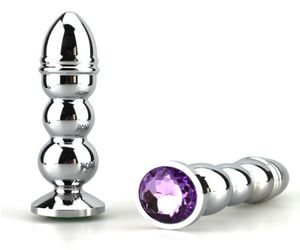 235g Tamaño grande Joyas de metal Enorme Butt Plug Acero Cristal Anal Plug Juguetes sexuales para hombres y mujeres Acry04 Y1907163531274