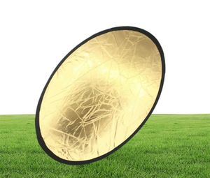 236quot60cm Handlehold multi-plitable Portable Disc Light Reflector for Pographic 2in1 Gold and Silver2129031