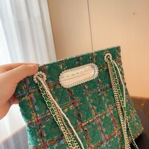 23A Westminster – sac à bandoulière en perles avec chaîne en métal pour femmes, sac à main de luxe en Tweed, fourre-tout