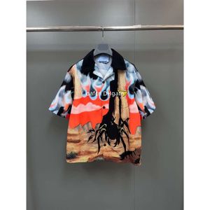 23aw Principios de otoño Nuevo París Diseñador italiano Camiseta para hombre Casual Calle Moda Bolsillo Cálido Pareja Abrigo Impreso Camisa de popelina Camisa POLO