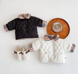 23b invierno niños diseñador chaqueta acolchada bebé niño niña acolchado de algodón chaquetas reversibles abrigo para niños