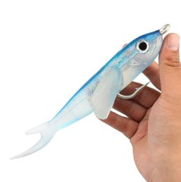 23 cm 140 g blauwblack Vliegende vissen9 inch Vliegende vissen Vissen Lure zachte siliconen aas zoutwater vissen vangst grote vissen8840750