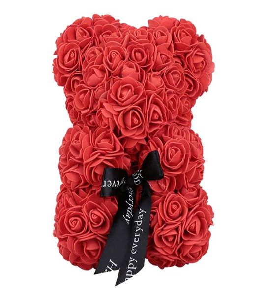 23cm Creative Foam Bear of Roses Bear Rose Flower Artificial New Year Gifts For Women Valentines Gift Birthday Gift9550415