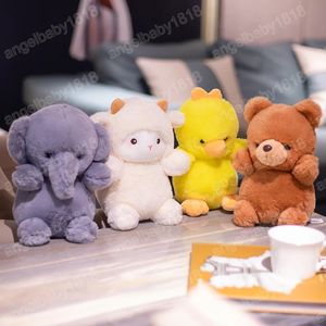 Poupée Animal mignon 23cm, bébé éléphant ours en peluche mouton poussin poupée animaux en peluche décoration de lit pour enfants cadeau d'anniversaire