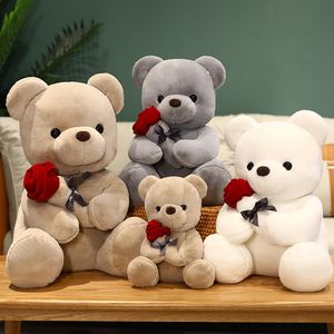 23 cm en peluche mignon envoyer fleur ours poupée ours poupées cadeau d'anniversaire pour la journée des enfants