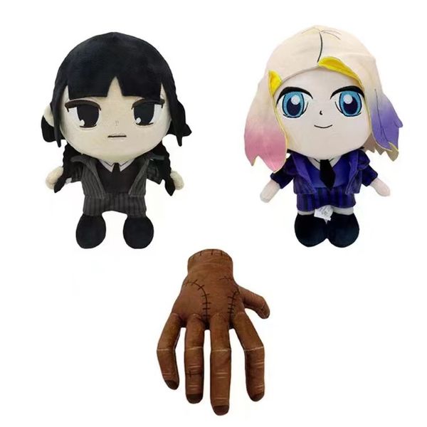Muñeco de peluche de 23cm Wednesday Addams, figura de dibujos animados suave, regalo para fanáticos del Anime, colección Wednesday Addams, juguete de peluche