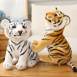 23cm White Tiger Plush Toy Stuffed Soft Wild Animal Forest Tiger Pillow Dolls For Children Kids Birthday Gift LA583