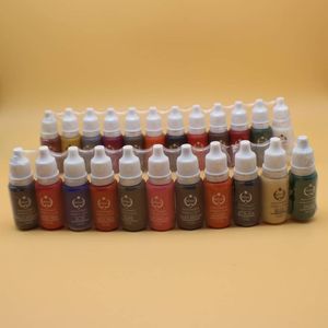 Kits de micro pigments de maquillage permanent 23 couleurs pour lèvre d'eyeliner de sourcil 1/2 oz Kit complet d'encre de tatouage cosmétique