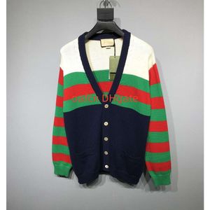23FW Designer-sweater met capuchon voor heren Beroemde dameshoodie Hoge kwaliteit hoodie G-jacquard vest Trui met losse mouwen Casual rood groen gestreept vest