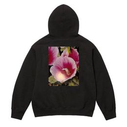 23FW Mens Womens Box Letter Hoodies Classic Hibiscus Syriacus Flower Printing Sweatshirts Automne Hiver Hooded Pullover Street Fashion Sweat Tjamwy230