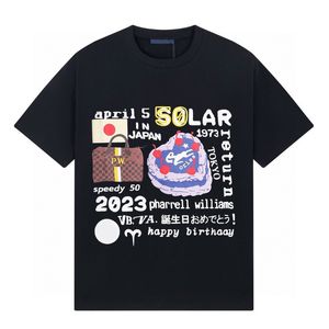 23fw Lente Zomer Europa Parijs Japan Tokyo Cake Puff Print Tee Mode Heren Skateboard Korte Mouw T-shirt Dameskleding Casual Katoen Designer T-shirts