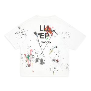 23FW Printemps Été Oversize Tee USA Graffiti Splash Encre Peint À La Main Impression t-shirt Hommes Femmes Mode Rue Casual coton T-shirt