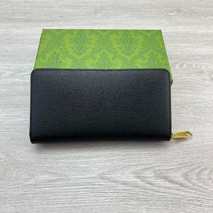 23FW Mujeres Carteras largas Lujos Diseñadores Bolso Bolso Damas Color sólido Ondulación de agua Cartera de viaje Zippy Monedero con caja verde 19.5 cm