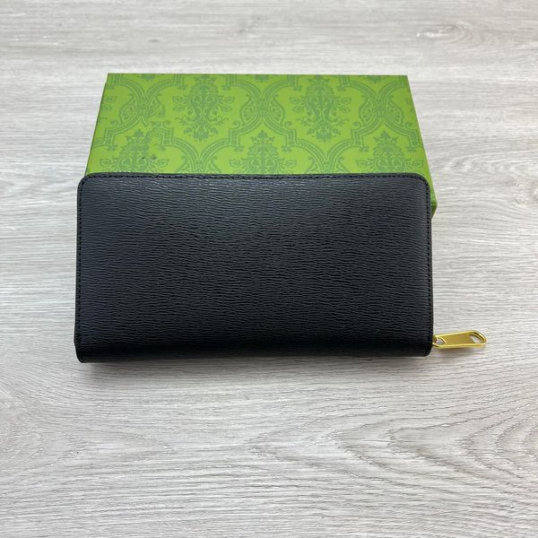 23FW Mujeres Carteras largas Lujos Diseñadores Bolso Bolso Damas Color sólido Ondulación de agua Cartera de viaje Zippy Monedero con caja verde 19.5 cm