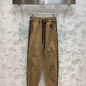 23GG nouveau fil teint avec cordon jambe pantalons décontractés femmes classique jacquard tout avec taille élastique ample Haren pantalon