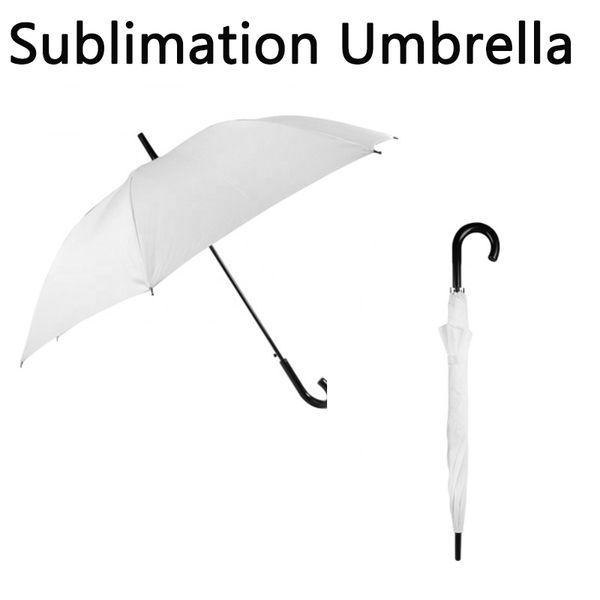 23inch Protection de l'eau parapluie Blanc Sublimation Sun Rain Parasols Personnalisé Auto-Égaling Parasol