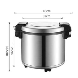 Pot de aislamiento eléctrico de olla de arroz de 23L, olla de arroz inteligente de acero inoxidable de gran capacidad para restaurantes