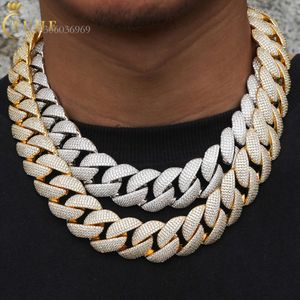 Collier cubain pour hommes, 23Mm, 5 rangées de VVS Moissanite S, en argent Sterling cultivé en laboratoire, diamant glacé, bijoux Hip Hop, Cubana