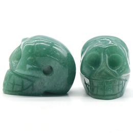 23 mm natuurlijke groene aventurine stenen schedel handgesneden menselijke schedelhoofd beeldhouwkunst edelsteen snijsten