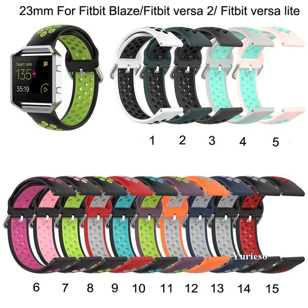 Correa de silicona blanda de 23mm para Fitbit Blaze/Fitbit versa 2/Fitbit versa lite, pulsera, correas de repuesto de silicona, precio al por mayor