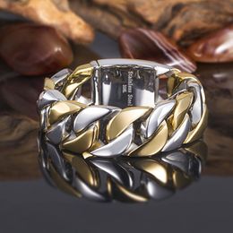 24mm de largeur épaisse bracelets de chaîne cubaine cubaine bracelets de la chaîne d'argent argent couleur 316L en acier inoxydable vélo de vélo bracelet bracelet bracelet en gros cadeau bijoux