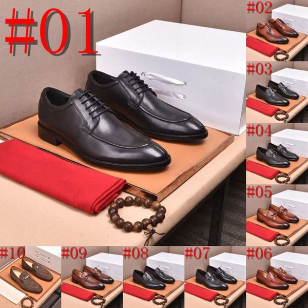 23Modèle 2024 Chaussures de peinture à lacets Chaussures habillées de créateurs italiens en cuir véritable Oxfords noirs Hommes Chaussures de mariage Fête Chaussure formelle pour hommes