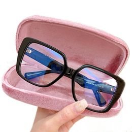 23New Vrouwen Grote Vierkante Acetaten Fullrim Frame voor Bril 0v6v 53-18-145 Mode Blote Gezicht Brillen Optische Brillen Bril fullset design case