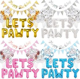 23 stks / set Honden Party Decoration Kit laat Pawty Ballonnen Verjaardag Banners Verjaardag-Benodigdheden voor Hond Cat SN2883