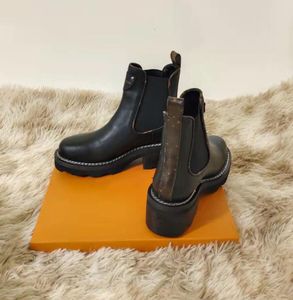 23s BEAUBOURG Designer Dames Enkellaarsjes Mode SQUAD Chunky Luxe Martin Laars Kalfsleer Winter Dames Bruin Rundleer Platform Platte Hoge Top buit 35-42