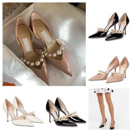 23S Elegante bruids trouwjurkschoenen Aurelie pumps Lady Sandals Parels Riem luxe merken Put Teen High Heels Dames wandelschoen met doos, EU35-42