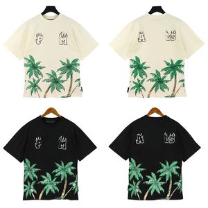 23s T-shirts pour hommes t-shirt Palms Palmangel City Designer Limited Inkjet Graffiti Letter Printing Men's Women's Sailboat Short-sleeved Casual