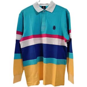 23S nouveau luxe qualité coton Polos chemise à manches longues rayure décontracté couleur contraste ample confortable T-shirt s-5XL