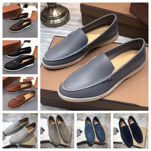 23S Newst Loros Chaussures de créateurs de luxe Charmes Embellis Walk Suede Mocassins Couple Véritable Mens Leather Casual slip on flats for Men Sports Dress shoe 36-46