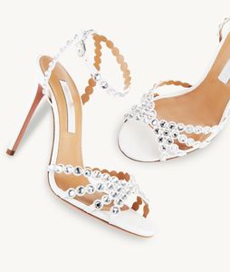 24s/s Tequila Sandaal Sandaal Zomer Luxe Witte Sandalen Concerto Crystal Shoes Perfect Lady High Heels Party Wedding