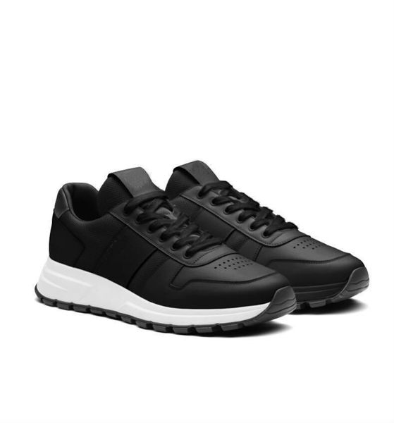 23s / s Calfskin Prax 01 Sneakers Chaussures Chaussures en cuir noir blanc Black Mesh Brands Famous Comfort Outdoor Trainers Men's Casual Walking EU38-.box Ife
