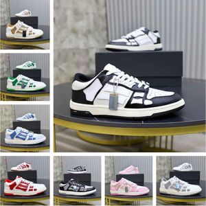 23s / s Marque de luxe Skel Low Top Baskets Chaussures Skeleton Bones Daim Cuir Discount Baskets Blanc Noir Bleu Crâne Couple Skateboard Sports Eu35-46