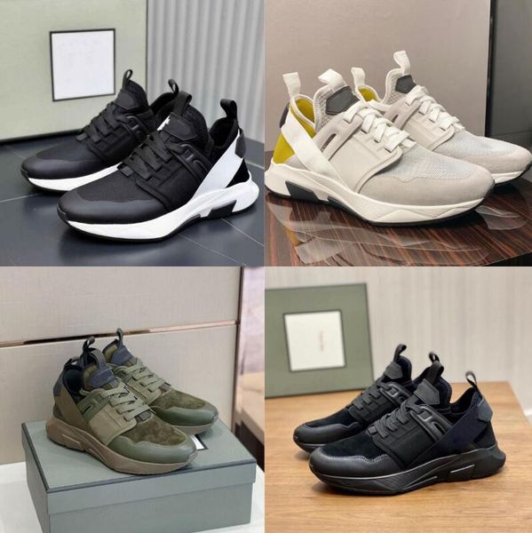 23S/S Tomxford Hommes Chaussures de Sport Baskets Basses Chaussures Noires Tissu Nylon Maille Armée Vert Homme Semelle En Caoutchouc Coureur Casual Marche Confort Baskets EU38-46 avec Boîte