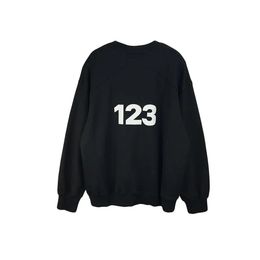 23SS 1 1 Tissu lourd toison surdimensionné RRR123 Sweatshirts Puff Print O Couc Hippie Vêtements RRR 123 HOODIE 240408