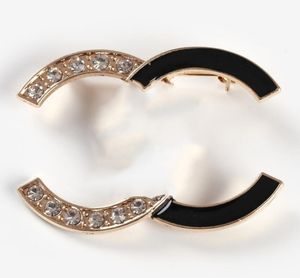 23ss 20style 18K Plaqué Or Lettres Broches Femmes De Luxe Designer Ronde Dame Cristal Perle Broche Broches En Alliage De Métal Bijoux Accessoires Cadeau