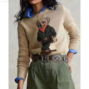 23SS Autumn Men's Designer Sweaters Cartoon RL Beer Borduurwerkmode Mode lange mouw gebreide pullover wol katoen zachte unisex mannen 81