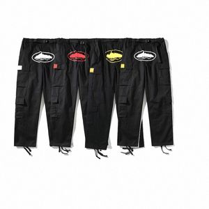 Automne Hommes Pantalon Cargo Hommes Streetwear Hip Hop Designer Imprimé Pantalon Décontracté Militaire Rétro Multi-poches Droite Lâche Salopette