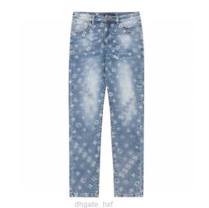 23SS automne nouveaux jeans pour hommes jeans pour femmes vieille fleur classique série de marque Wash All Over Print Jeans couple de créateurs de marque Jeans