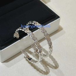23SS Big Hoop oorbellen voor vrouwen Designer 925 Sterling Silver Sweet Girls Huggie Earring met Rhinestone Crystal Gift Sieraden