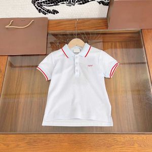 23ss marque designer polo pour enfants Revers rayé garçons filles même style impression de logo classique Manches courtes nouveaux produits d'été Vêtements pour enfants de haute qualité