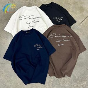 23SS Brown Royal Blue Slogan Slogan Printing Cole Buxton T-shirt Men Femmes 1 1 Coton CB Tee Casual Short Sleeve with Tag 240419