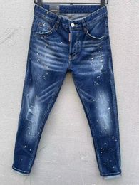 23SS C011 Slim Fit Small Foot Jeans COOLGUY MAN JEANS tejido microelástico características lavado de alta calidad cremallera bordado decoración pequeña etiqueta