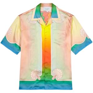 23ss Casablanca Hawaiiaans overhemd Dream Island Sicilië casual overhemd Kleurrijk satijn heren- en damesstrandoverhemd casablanc