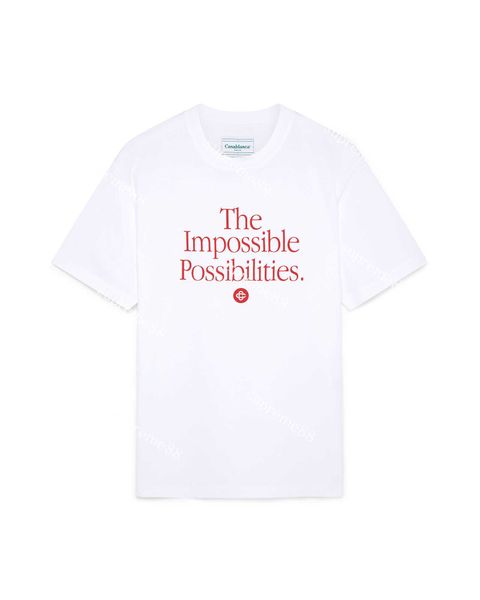 23ss Casablanca Slogan Lettre Designer t-shirt Mode T-shirts à manches courtes pour hommes et femmes T-shirts Polo