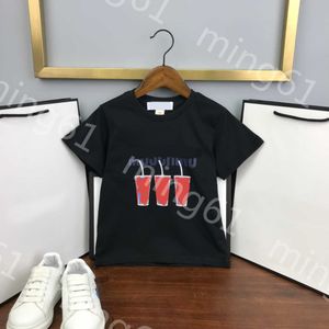 23ss kind tshirt Witte korte mouw peuter tee kid designer t-shirt jongens meisjes Ronde hals Puur katoen Coke cup logo afdrukken t-shirt Hoge kwaliteit kinderkleding