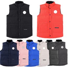 23SS Ropa de diseñador de calidad superior Canadá Hombres Gilets White Duck Down Body Warmer Abrigos de invierno para mujer Gilets Ladys Chalecos Highend Body Warmers Outwear Parka XS-XXL